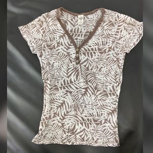 Prana sheer short sleeve top, size M